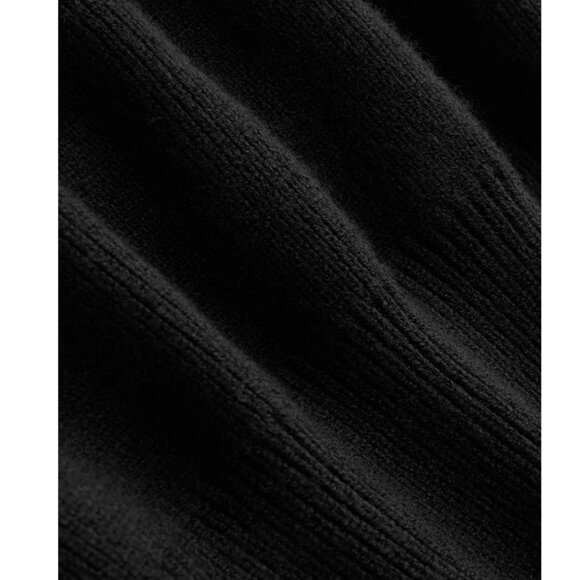 Knit V-Neck Metallic Button Cardigan – Black - Picture 3 of 6